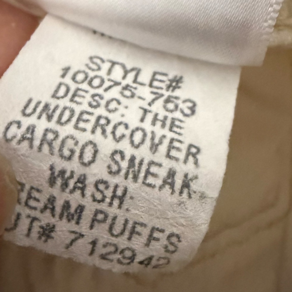 MOTHER The Undercover Cargo Sneak Wide Leg Jeans Cream Puffs Denim Women’s 28 - Picture 16 of 16